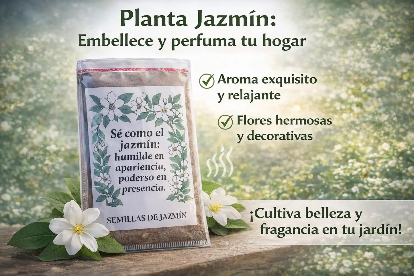 🌿 Siembra tu Propio Jazmín en Casa: Disfruta Flores Aromáticas y Naturales desde Semilla-100 semillas